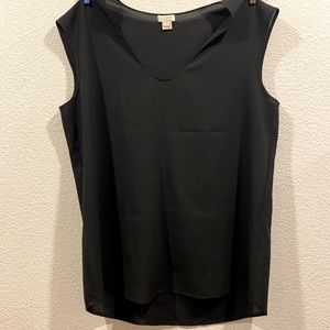 J. Crew Factory Sheer Black Sleeveless Top